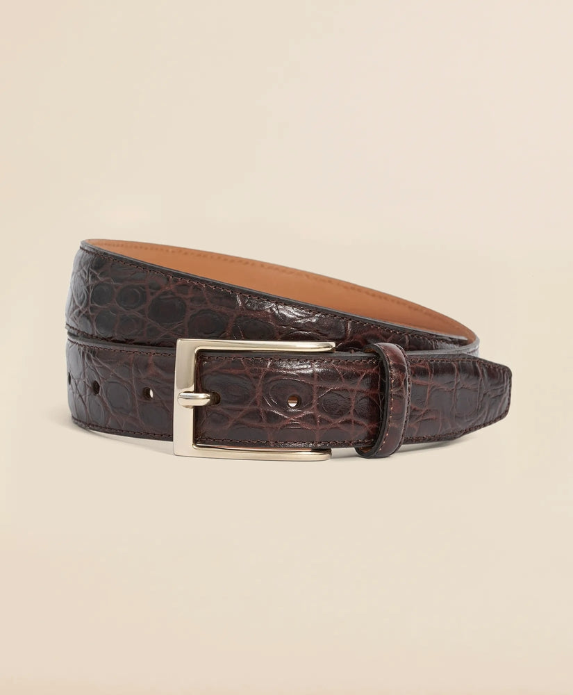 Brooks Brothers Men Leather Embossed Belt