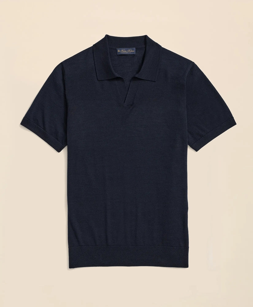 Brooks Brothers Men Lightweight Luxe All-Season Sweater, Johnny Collar