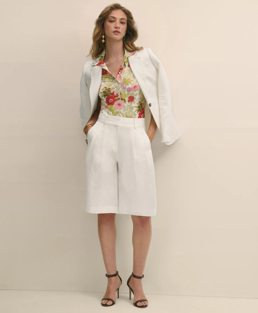 Brooks Brothers Sale Linen Blend Culotte Shorts