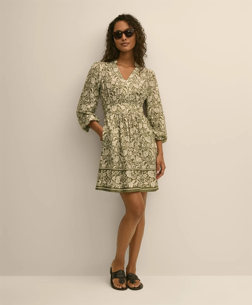 Brooks Brothers Women Linen Blend Floral Print Dress