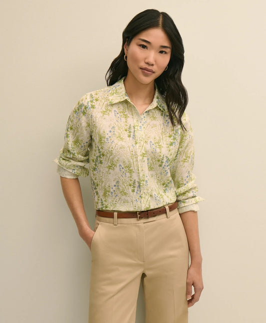 Brooks Brothers Shirts Linen Botanical Print Shirt