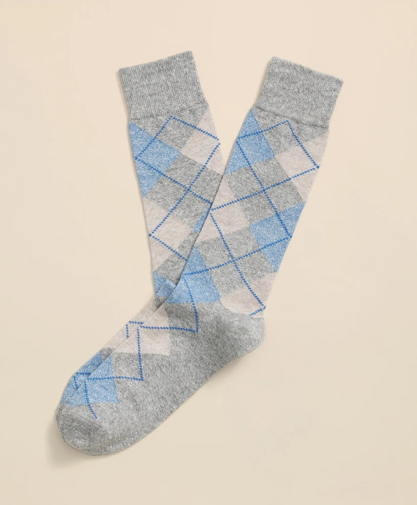 Brooks Brothers Men Linen-Cotton Blend Argyle Socks