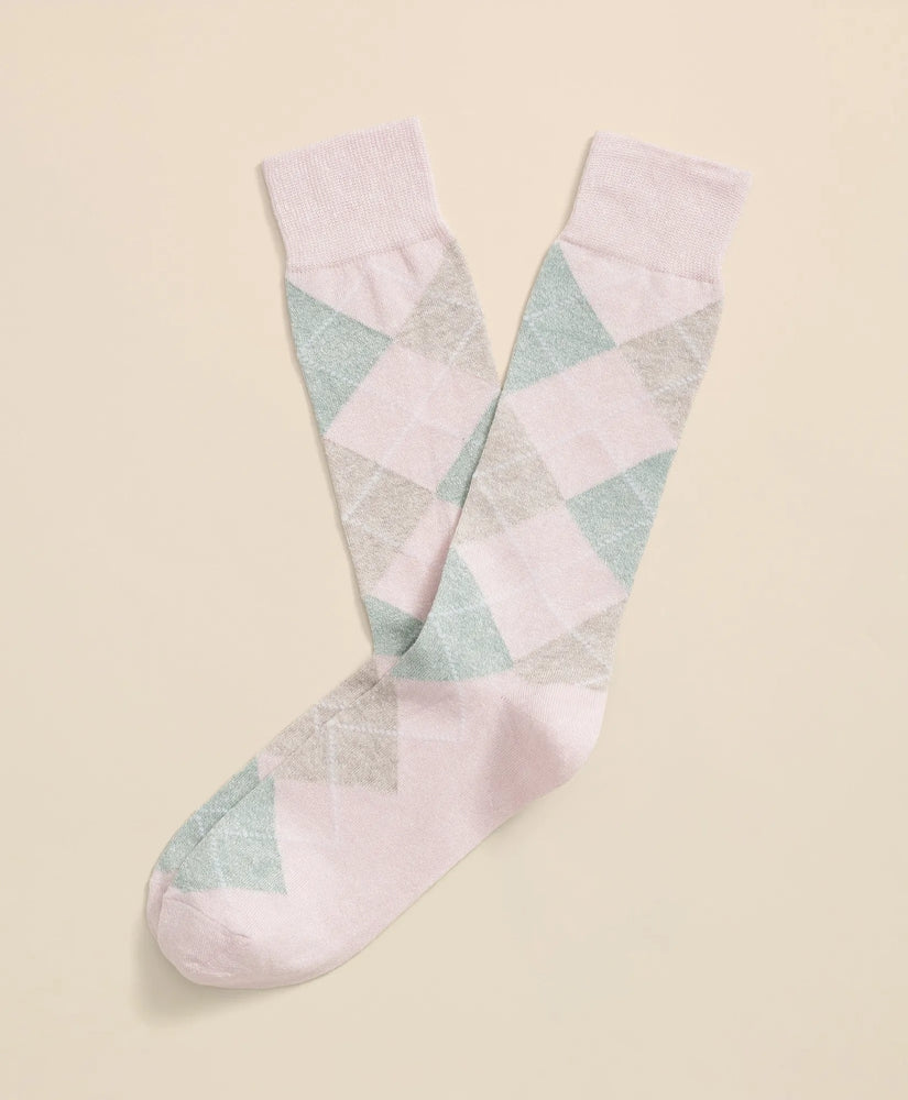 Brooks Brothers Men Linen-Cotton Blend Argyle Socks