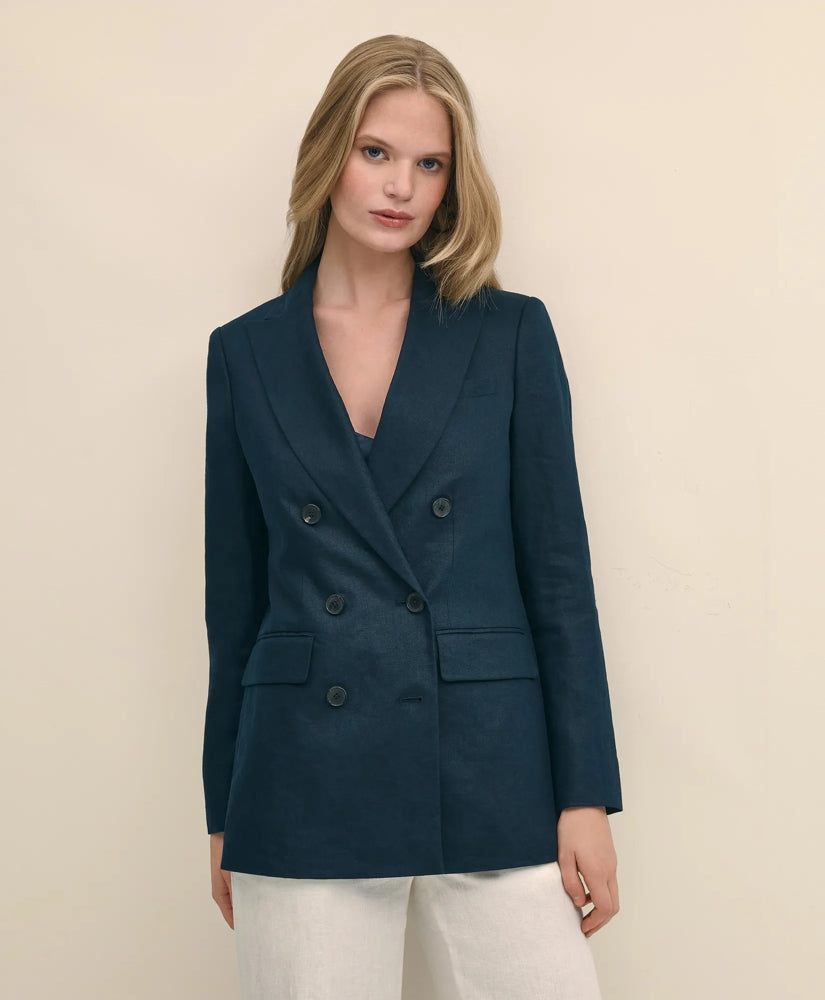 Brooks Brothers Sale Linen Double-Breasted Peak Lapel Jacket