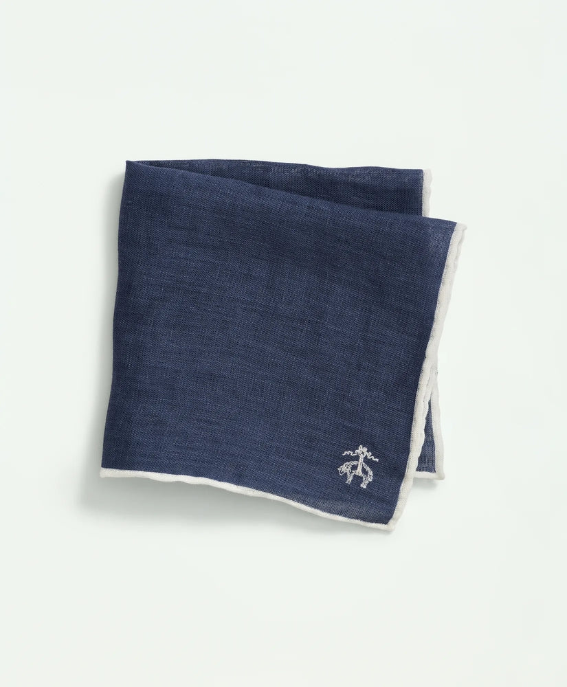 Brooks Brothers Men Linen Jacquard Pocket Square