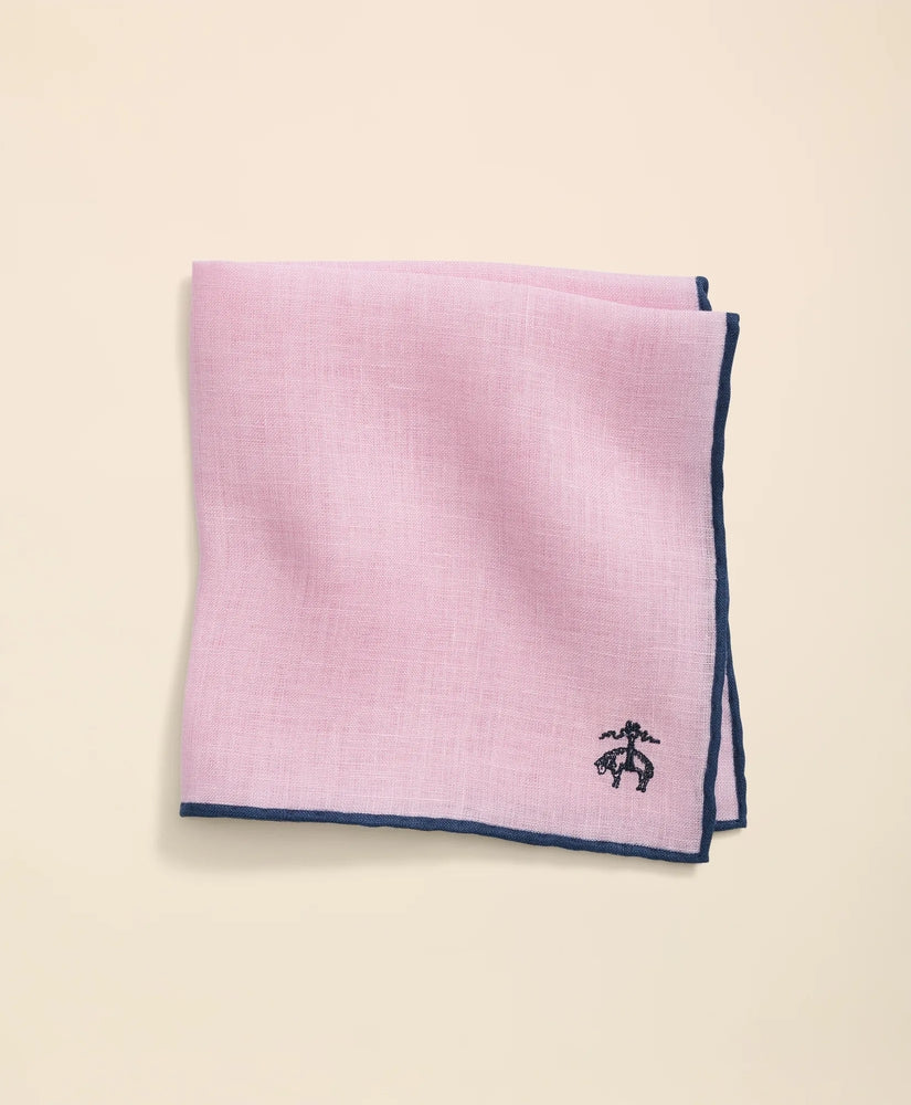 Brooks Brothers Men Linen Jacquard Pocket Square