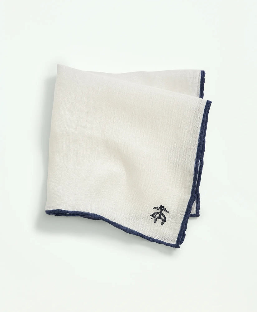 Brooks Brothers Men Linen Jacquard Pocket Square