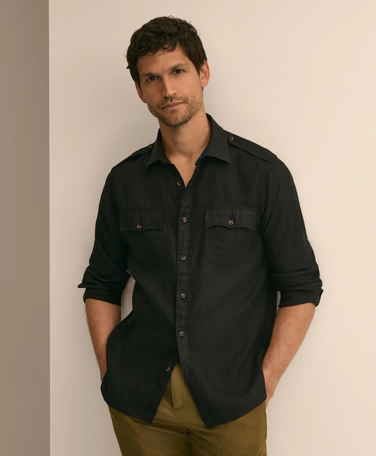 Brooks Brothers Shirts Linen Military Sport Shirt