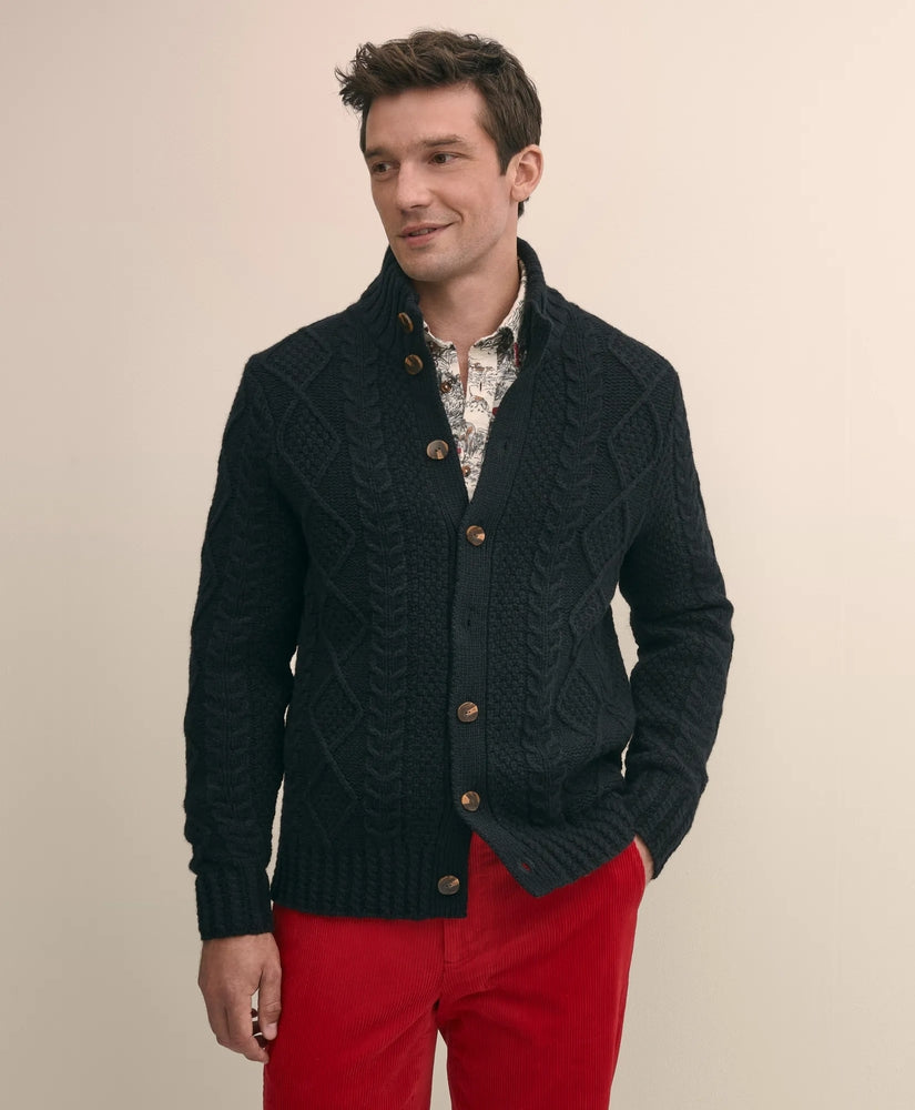 Brooks Brothers Sale Merino Aran Cable Cardigan