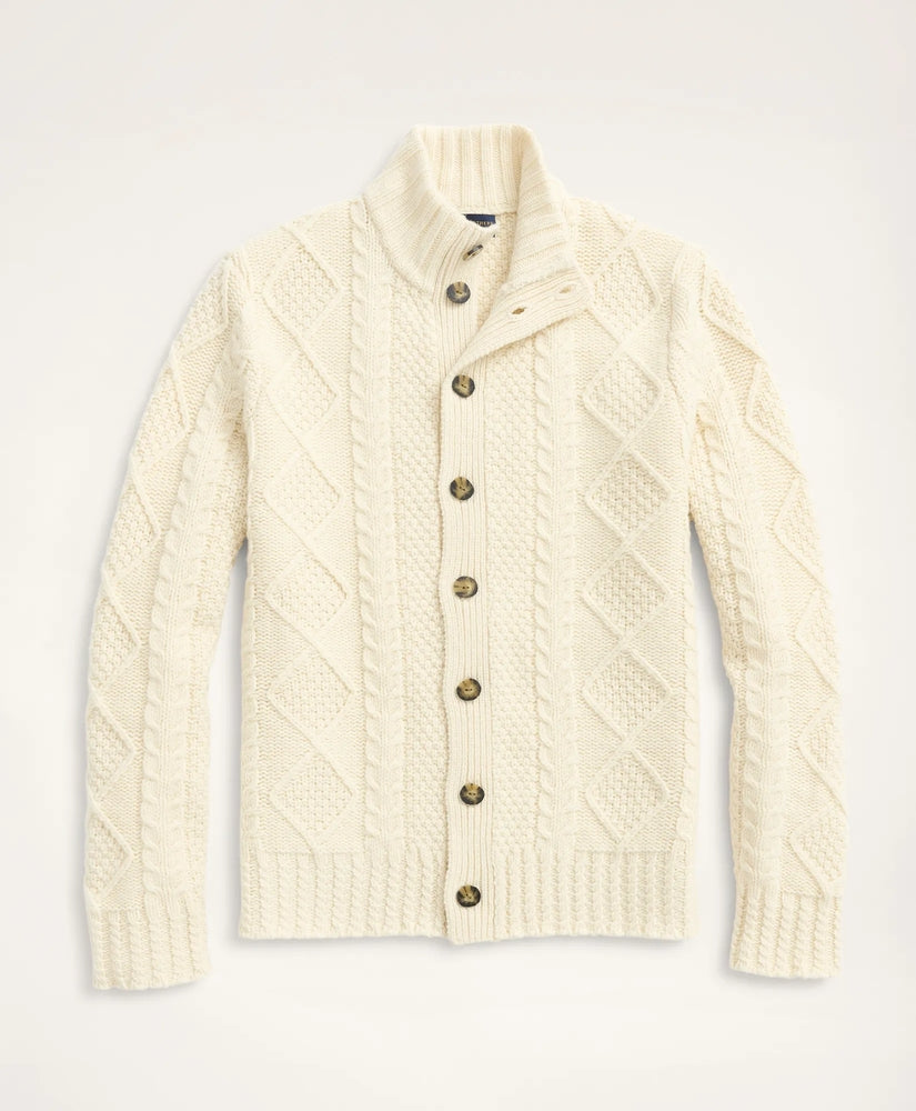 Brooks Brothers Sale Merino Aran Cable Cardigan