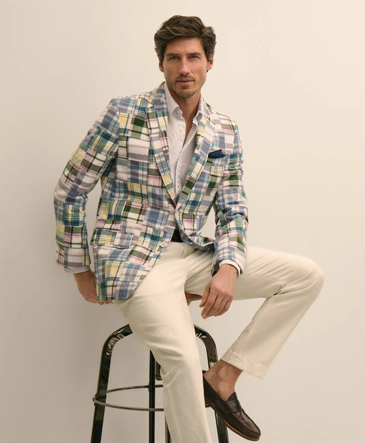 Brooks Brothers Tailored No. 1 Sack Sport Coat in Cotton Patchwork Madras