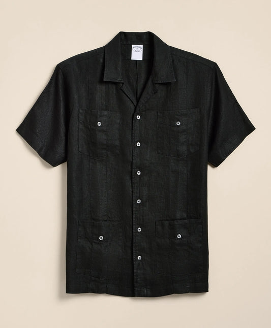 Brooks Brothers Shirts Irish Linen Short Sleeve Guayabera Shirt