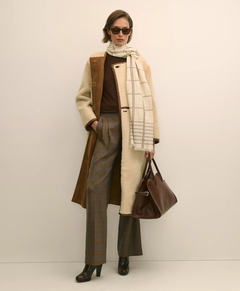 Brooks Brothers Sale Double-Breasted Shearling Coat
