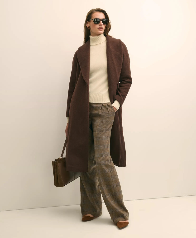 Brooks Brothers Sale Wool Blend Shawl-Collar Wrap Coat