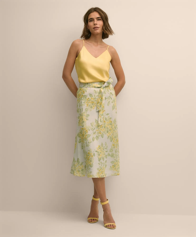 Brooks Brothers Women Linen A-Line Waist-Tie Skirt
