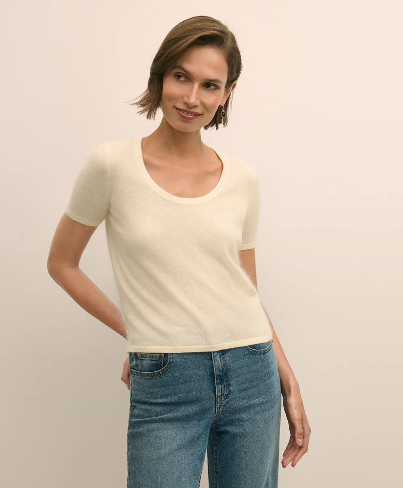 Brooks Brothers Sale Wool-Cashmere Blend Brushed Short-Sleeve Sweater Shell
