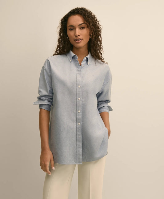 Brooks Brothers Women Oversized Cotton Oxford Shirt