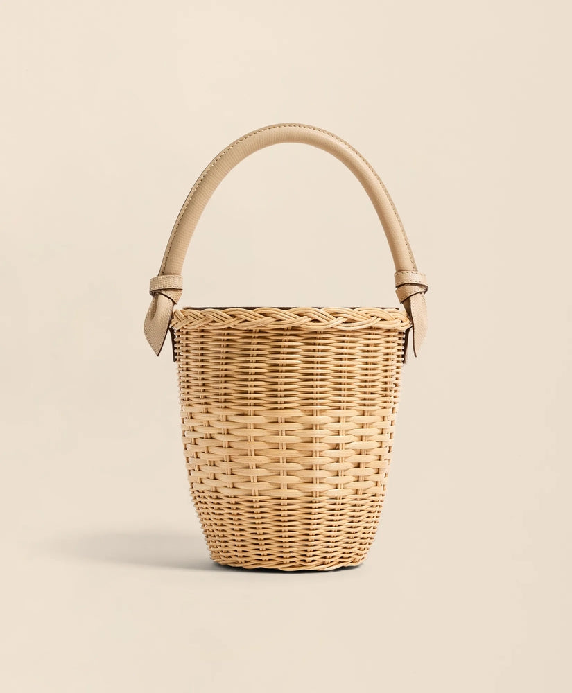 Brooks Brothers Women Pamela Munson Jane Latte Basket Bag