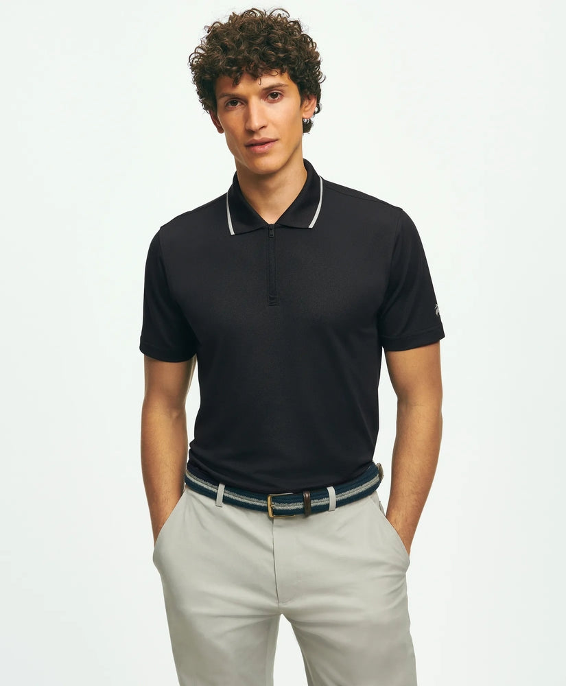 Brooks Brothers Men Performance Series Quarter-Zip Pique Polo Shirt