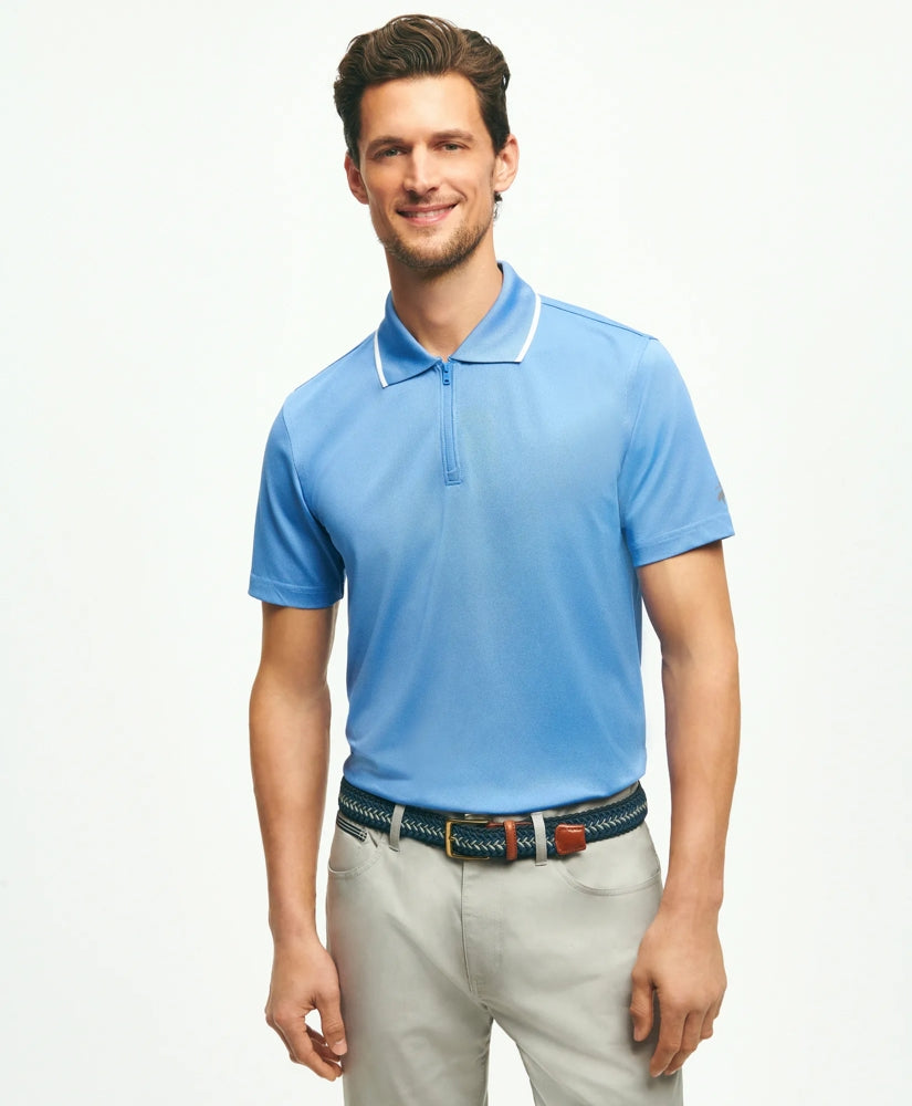 Brooks Brothers Men Performance Series Quarter-Zip Pique Polo Shirt