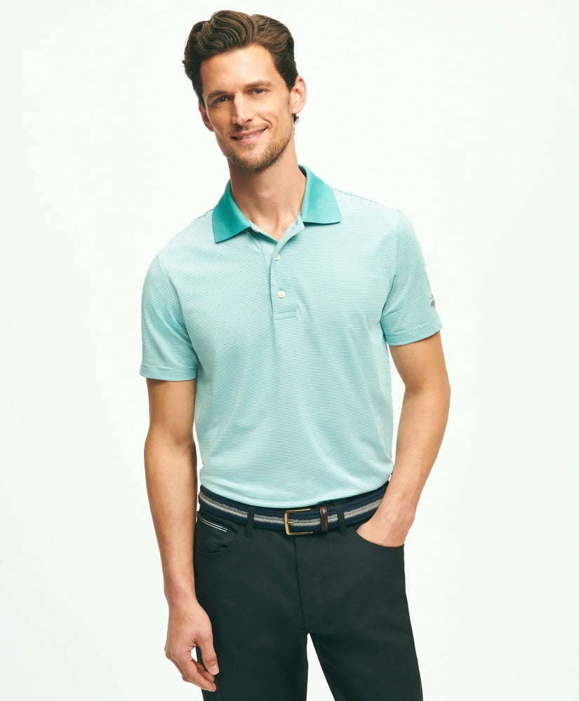 Brooks Brothers Men Performance Series Micro Stripe Jersey Polo Shirt