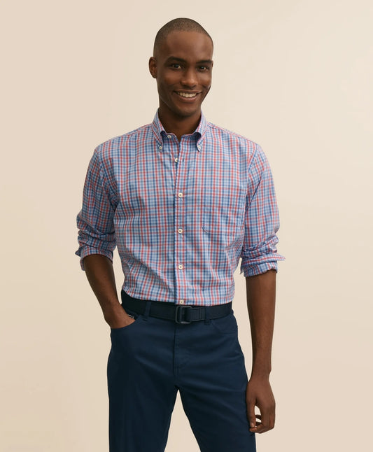 Brooks Brothers Shirts Performance Series Stretch Polo Button-Down Collar, Gingham Sport Shirt
