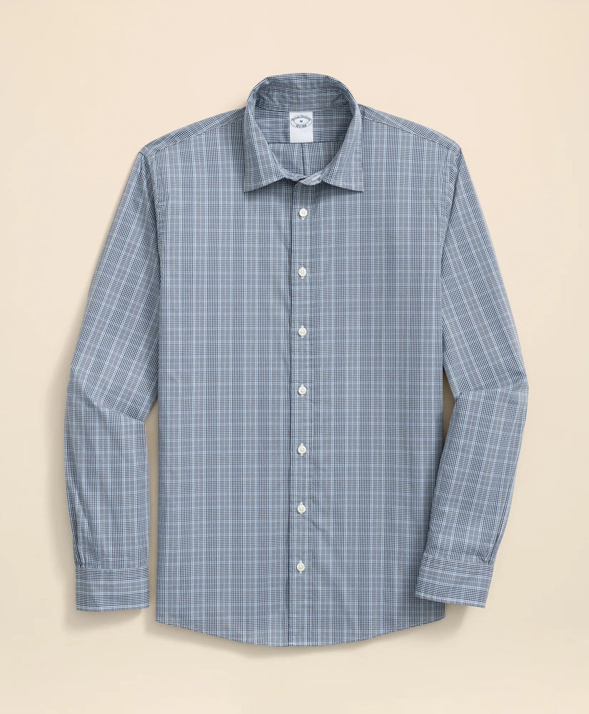 Brooks Brothers Sale Performance Series Stretch Spread Collar, Glen Plaid Sport Shirt