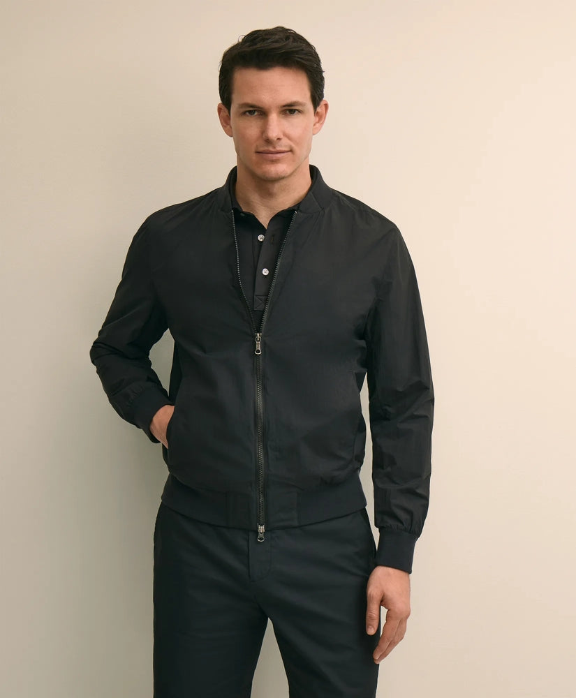 Brooks Brothers Men Performance Series Water-Resistant Baseball Jacket