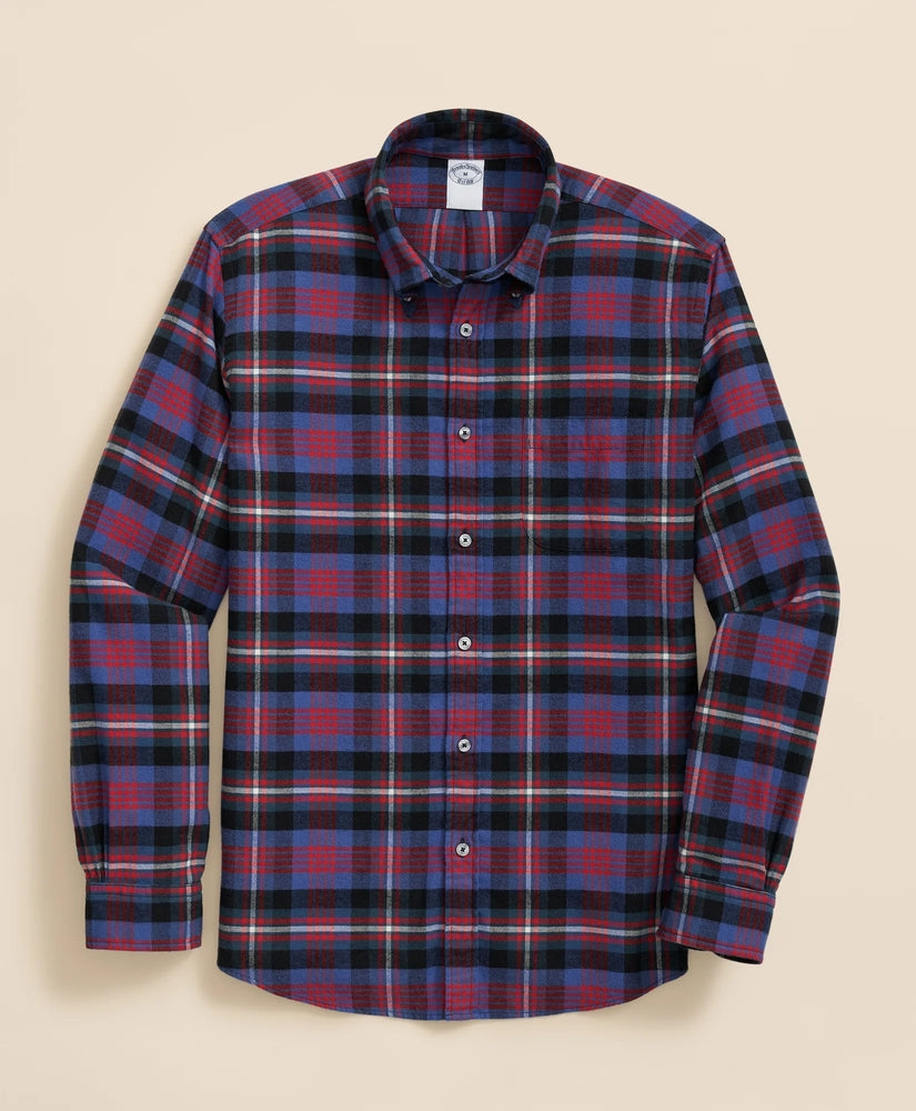 Brooks Brothers Sale Portuguese Flannel Polo Button Down Collar, Bright Plaid Shirt
