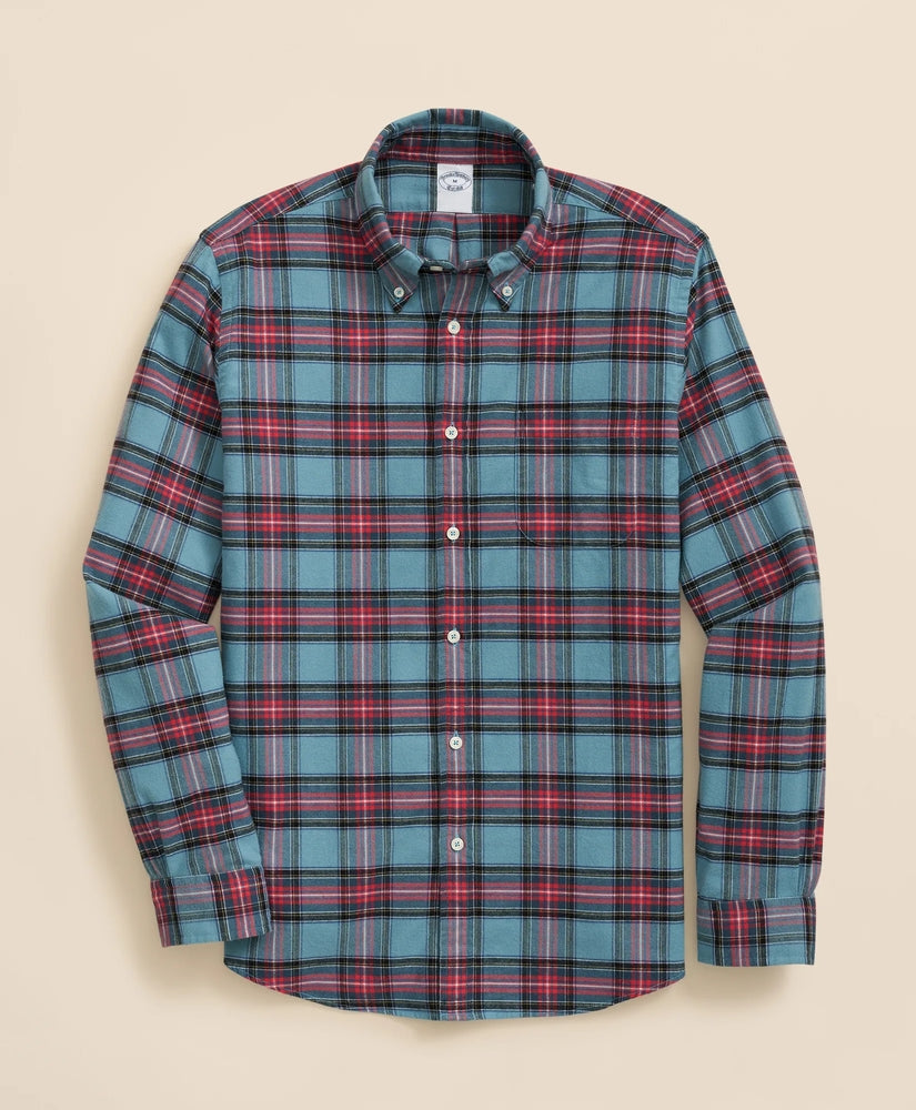 Brooks Brothers Sale Portuguese Flannel Polo Button Down Collar, Stewart Tartan Shirt