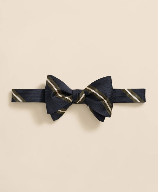 Brooks Brothers Men Rep Stripe Silk Bow Tie