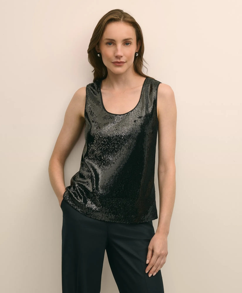 Brooks Brothers Sale Sequin Scoop Neck Sleeveless Top