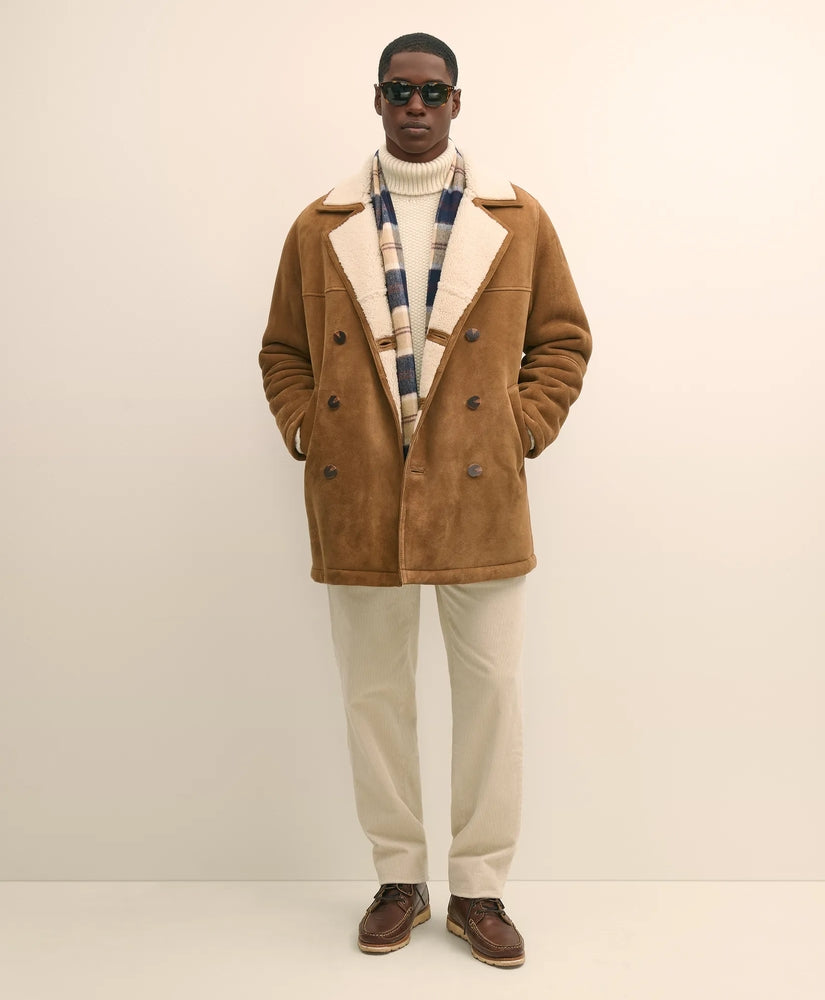 Brooks Brothers Sale Shearling Double-Breasted Coat