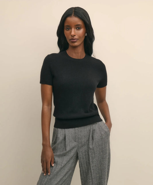Brooks Brothers Women Short-Sleeve Shell Sweater in Cashmere