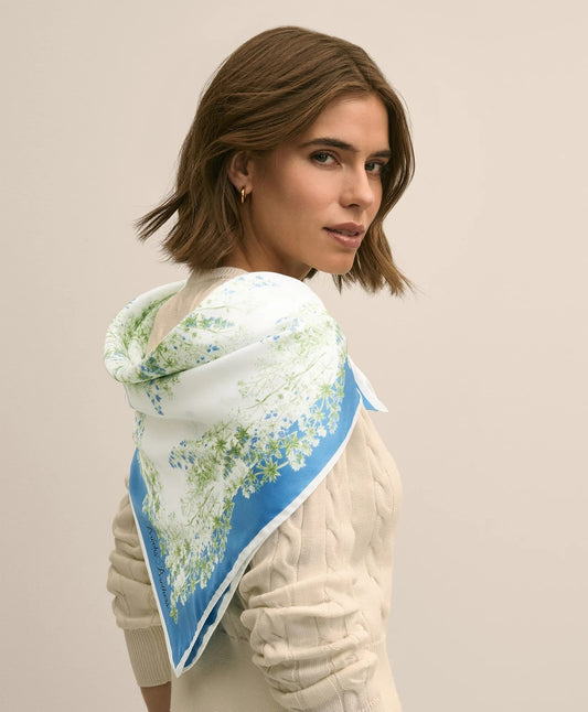 Brooks Brothers Women Silk Floral Square Scarf