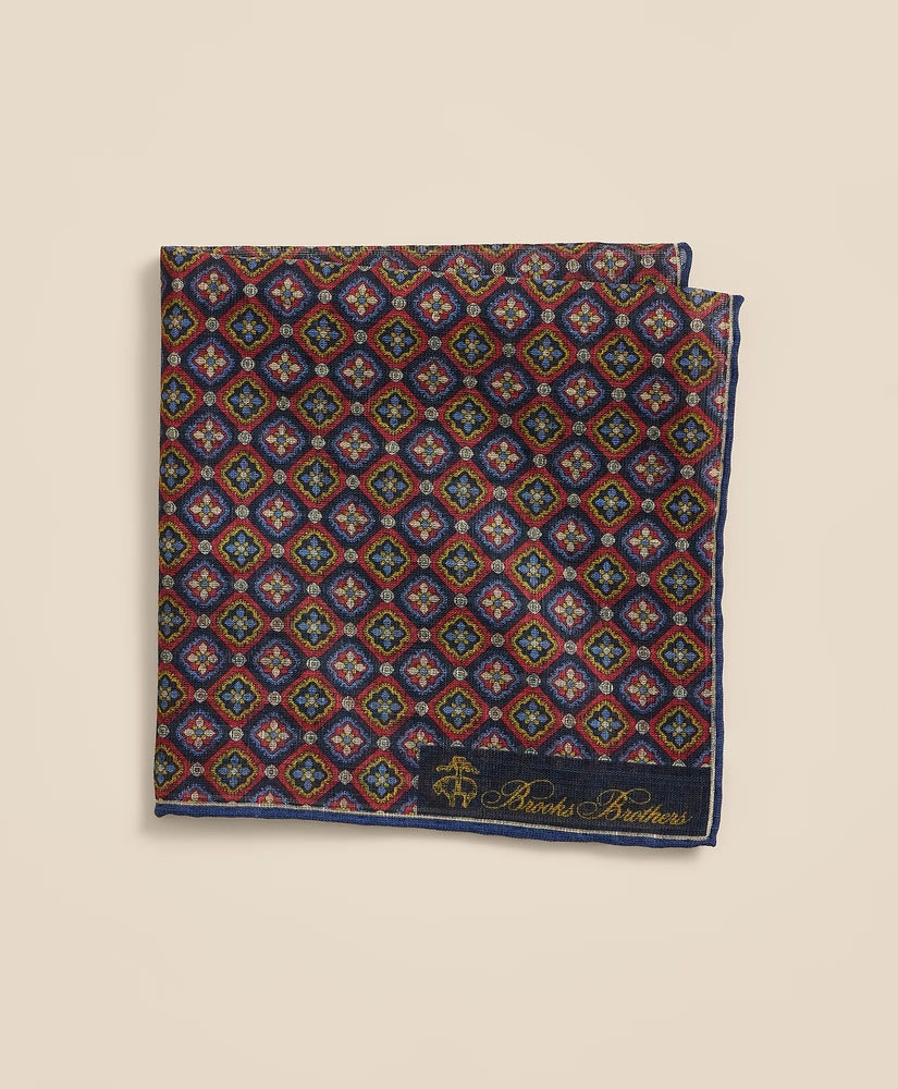 Brooks Brothers Men Silk Foulard Print Pocket Square