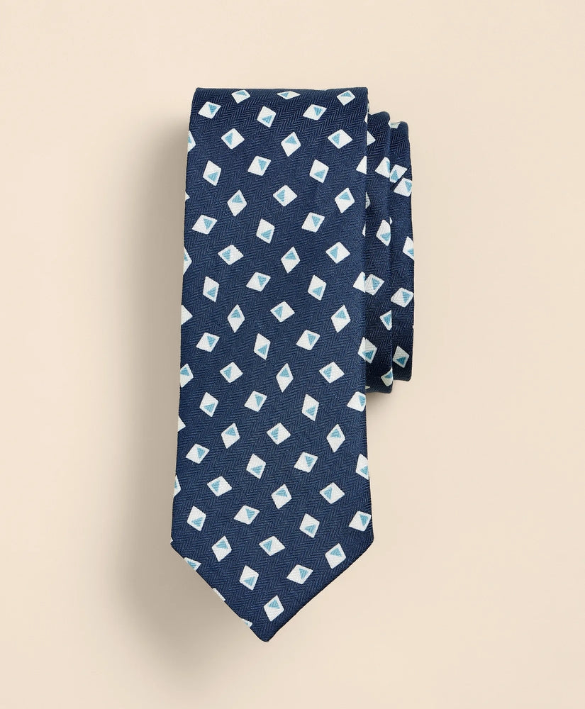 Brooks Brothers Men Silk-Linen Diamond Tie