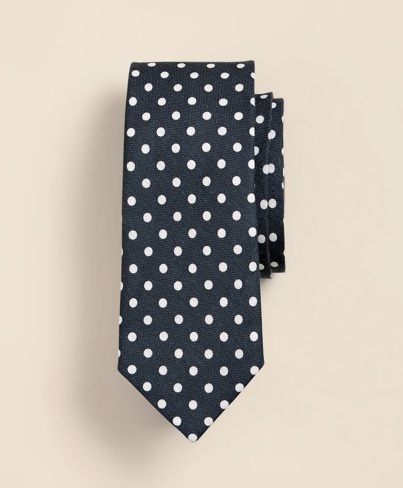 Brooks Brothers Men Linen-Silk Dot Tie
