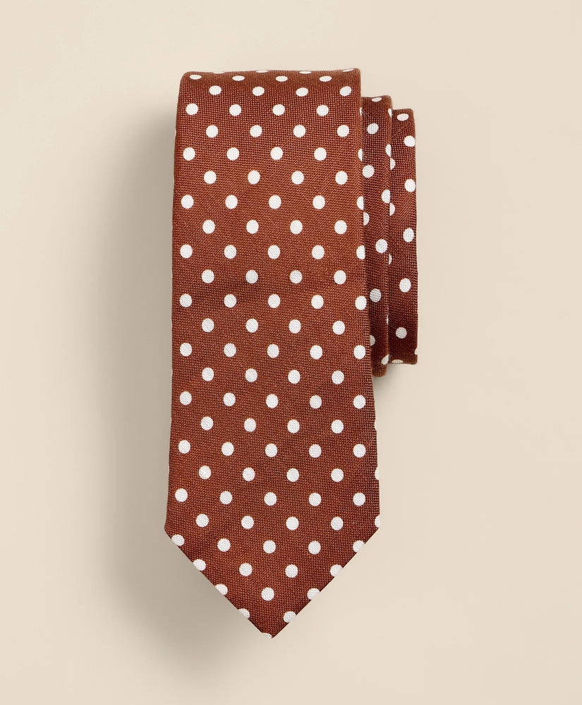 Brooks Brothers Men Linen-Silk Dot Tie