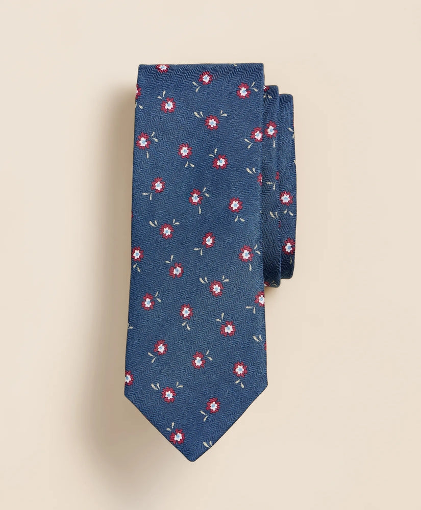 Brooks Brothers Men Silk-Linen Flower Tie