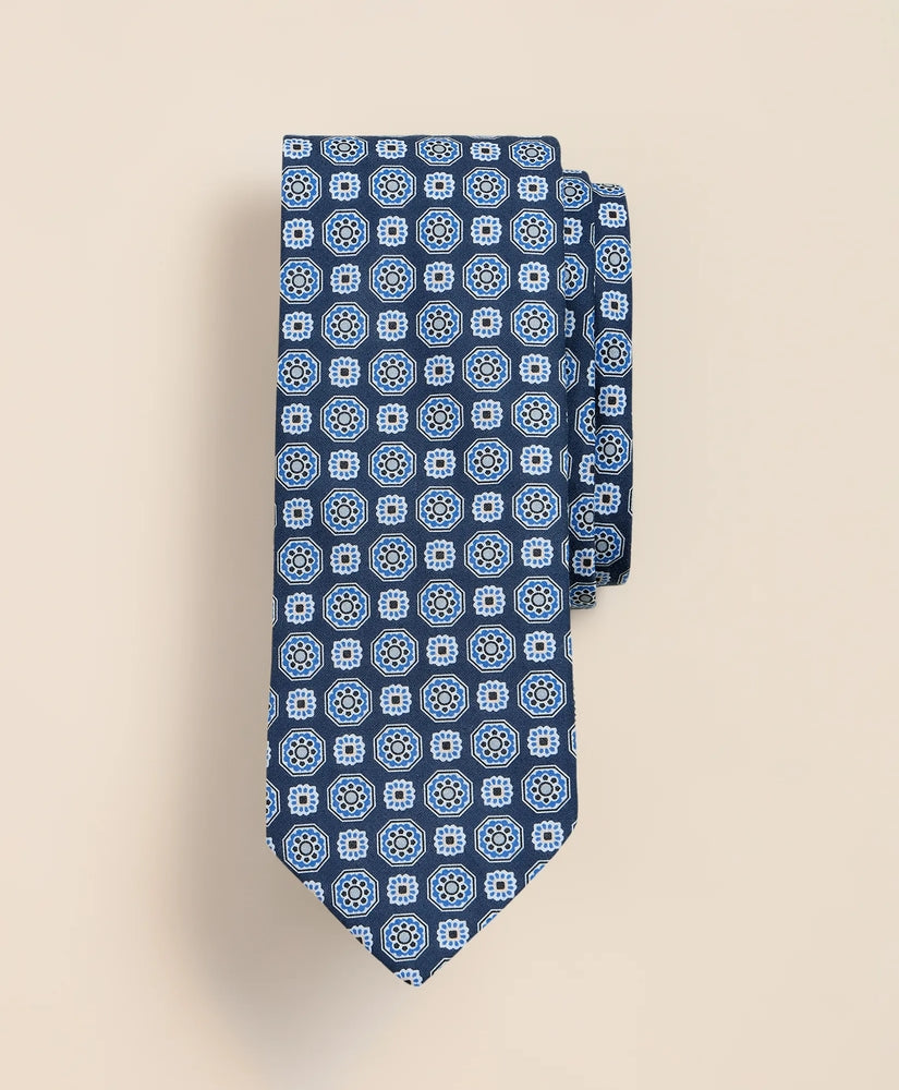 Brooks Brothers Men Silk Octagon Flower Tie