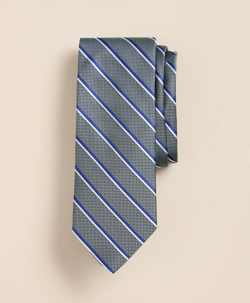 Brooks Brothers Men Silk Oxford-Weave Stripe Tie
