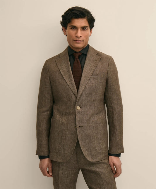 Brooks Brothers Men Slim Fit Linen Suit Jacket