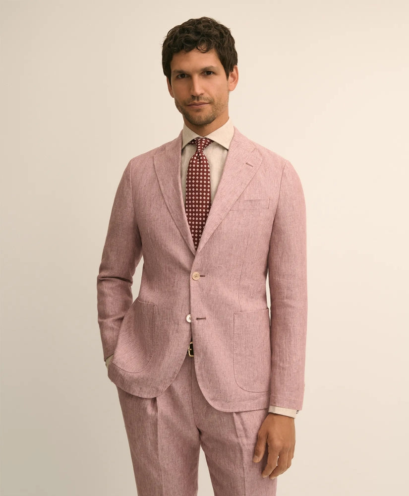 Brooks Brothers Men Slim Fit Linen Suit Jacket