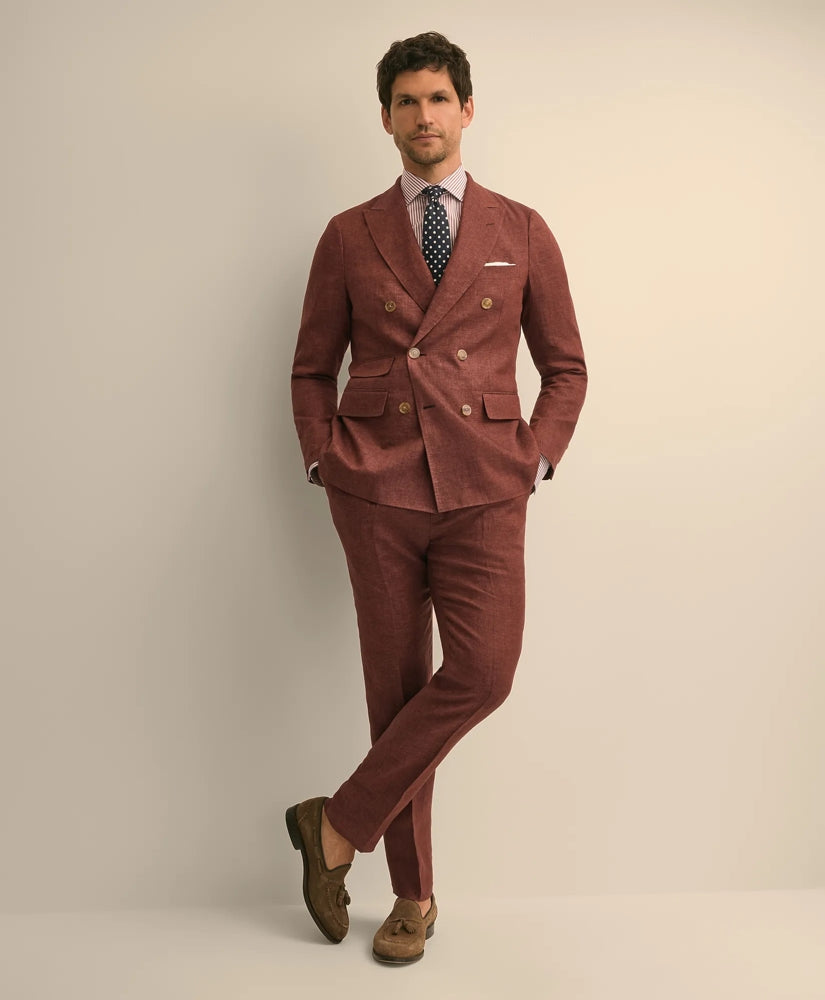 Brooks Brothers Men Slim Fit Linen Suit Pants