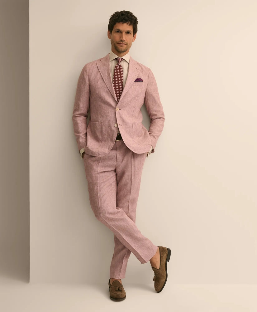 Brooks Brothers Men Slim Fit Linen Suit Pants