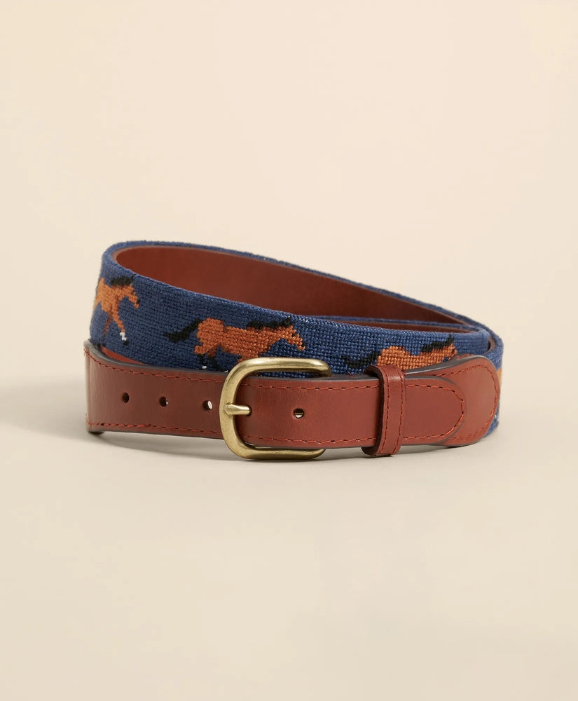 Brooks Brothers Men Smathers & Branson Needlepoint Horse Belt