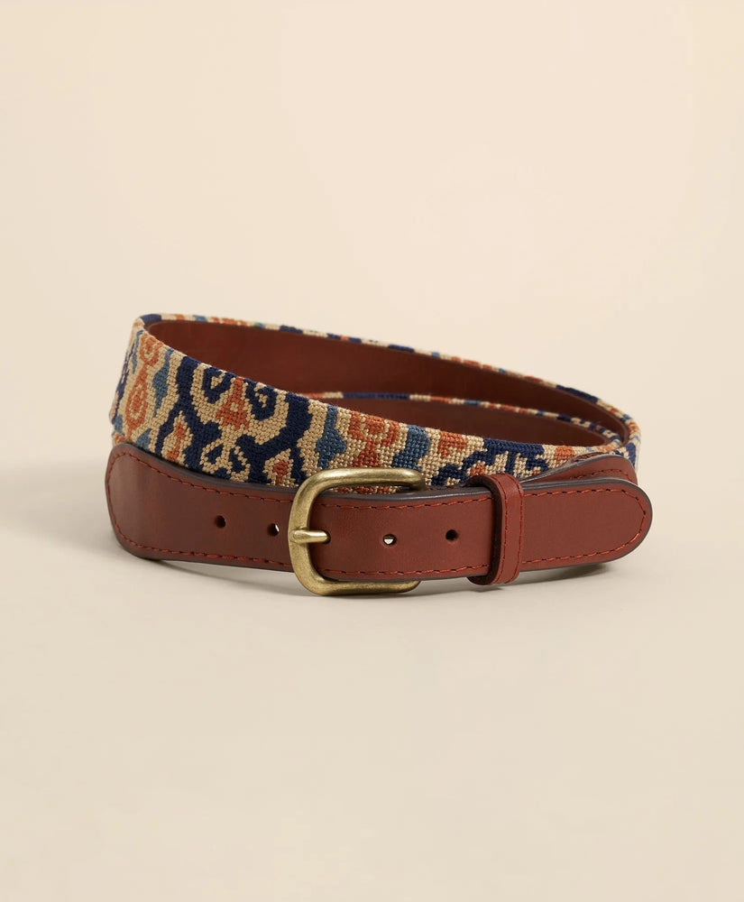 Brooks Brothers Men Smathers & Branson Needlepoint Ikat Belt