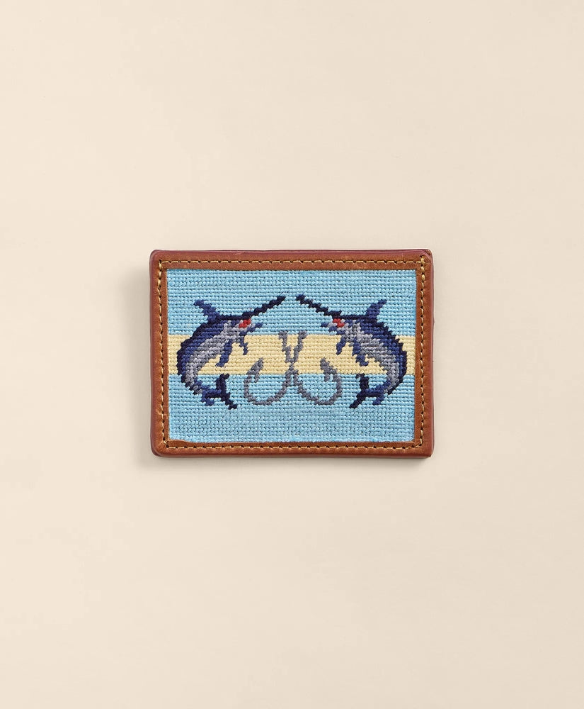Brooks Brothers Men Smathers & Branson Needlepoint Marlin Card Case
