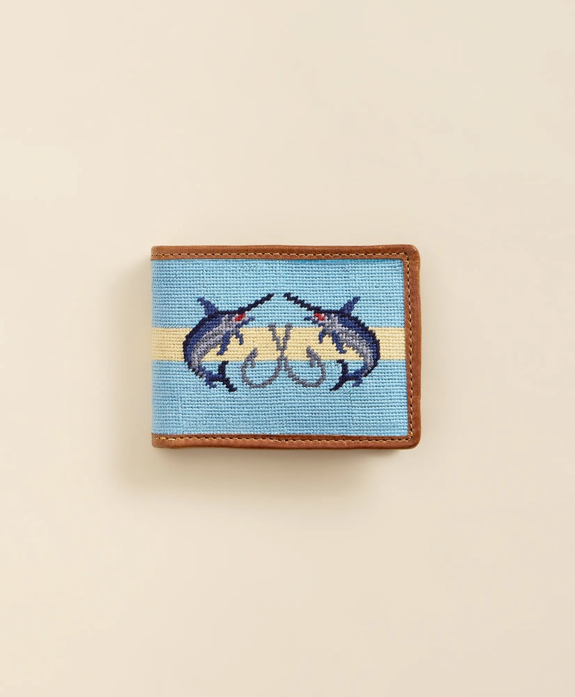 Brooks Brothers Men Smathers & Branson Needlepoint Marlin Wallet